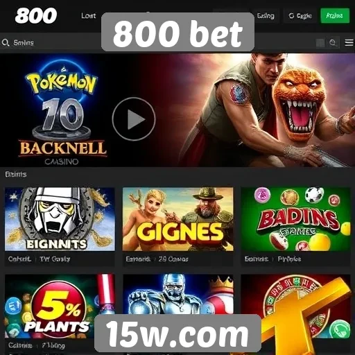 Variedade de jogos disponíveis na 800 bet
